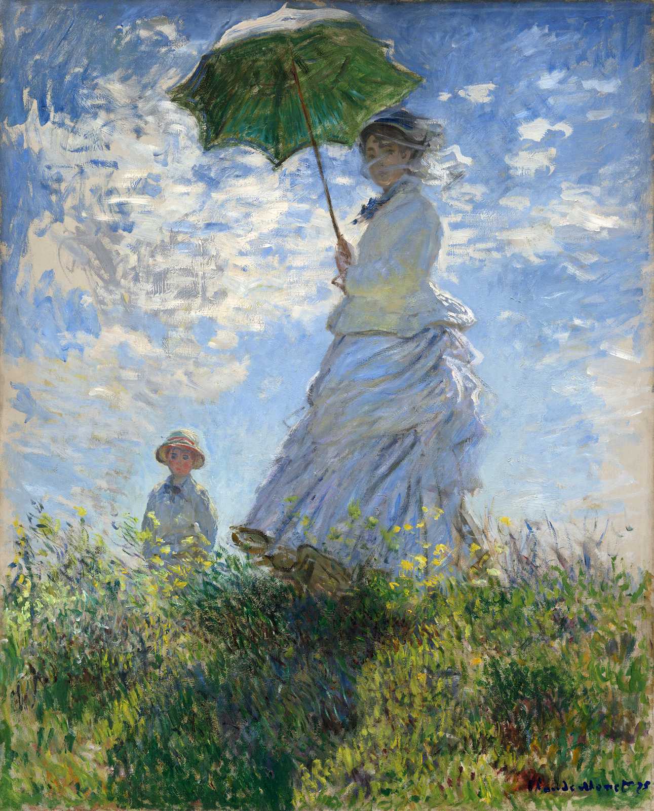 Woman with a Parasol - Madame Monet and Her Son - Monet
